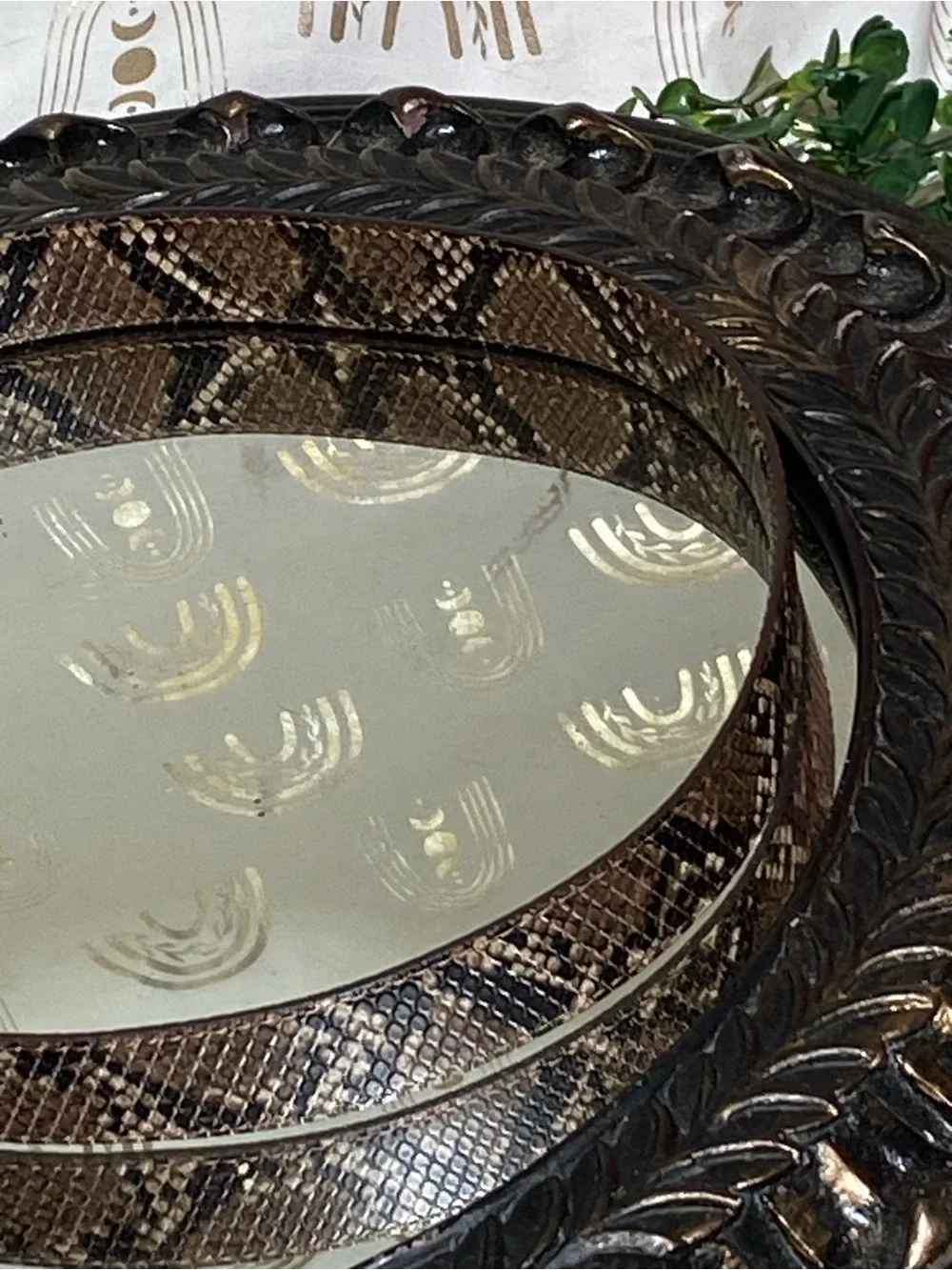 Target Brown Snake-Print Women's Belt with Gold Buckle